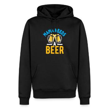 Mama braucht ein Bier - Männer Premium Bio Hoodie - Schwarz - Vorne - Nico (187cm)