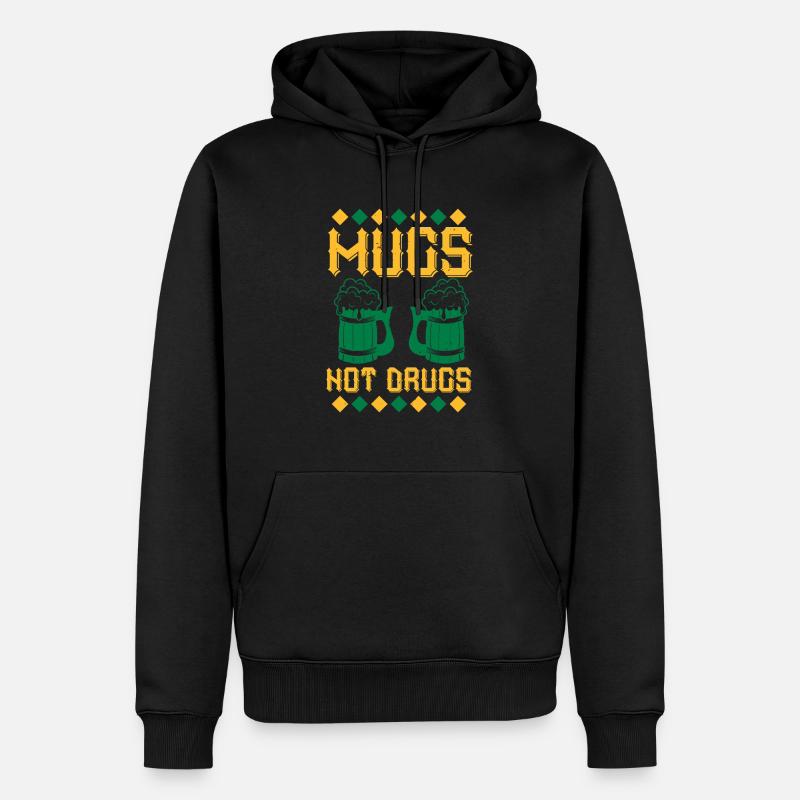 Tassen, keine Drogen - Männer Premium Bio Hoodie - Schwarz