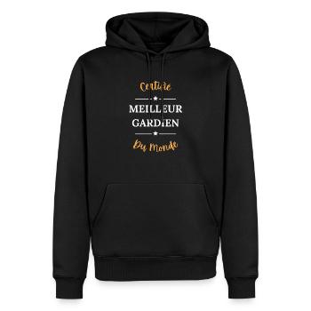 Certifié meilleur gardien du monde - Sweat à capuche Premium bio Homme - noir - Devant - Nico (187cm)