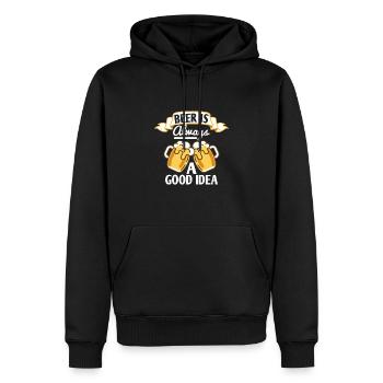 Bier ist immer eine gute Idee - Männer Premium Bio Hoodie - Schwarz - Vorne - Nico (187cm)
