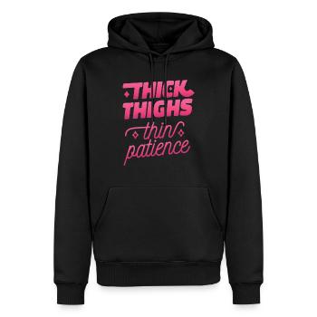 Dicke Oberschenkel dünne Geduld Dicke Oberschenkel - Männer Premium Bio Hoodie - Schwarz - Vorne - Nico (187cm)