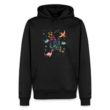 Samuel - Beautiful boy name with cute dinosaurs - Men’s Premium Organic Hoodie - black - Front - Nico (187cm)