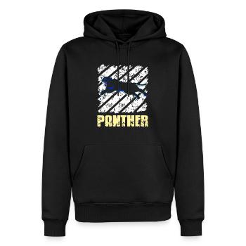 Vintage Panther Cat Lover T-Shirt Present Gift - Männer Premium Bio Hoodie - Schwarz - Vorne - Nico (187cm)
