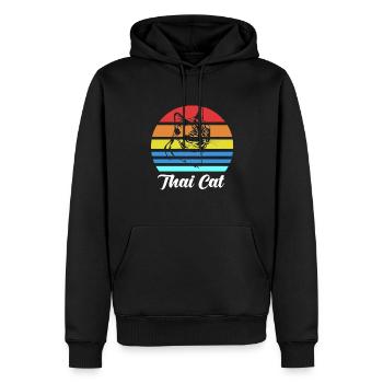 Retro Vintage Thai Cat T-Shirt Present Gift - Männer Premium Bio Hoodie - Schwarz - Vorne - Nico (187cm)