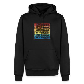 Ich liebe Laufen hasse Läufer Liebhaber Läufer - Männer Premium Bio Hoodie - Schwarz - Vorne - Nico (187cm)