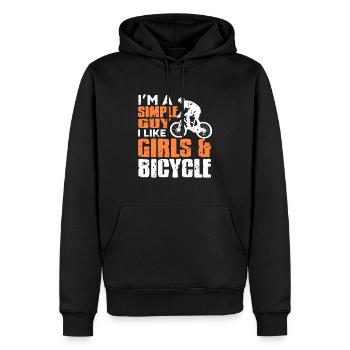 I'm a Simple Guy I Like Girls & Bicycle T-Shirt - Männer Premium Bio Hoodie - Schwarz - Vorne - Nico (187cm)