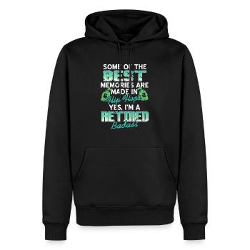 Les meilleurs souvenirs sont faits dans le thé Flip Flops - Sweat à capuche Premium bio Homme - noir - Devant - Nico (187cm)