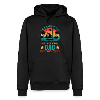 Marin voilier papa fête des pères - Sweat à capuche Premium bio Homme - noir - Devant - Nico (187cm)