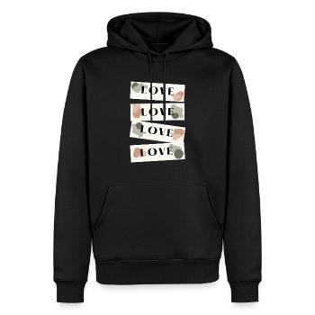 AMOUR - Sweat à capuche Premium bio Homme - noir - Devant - Nico (187cm)