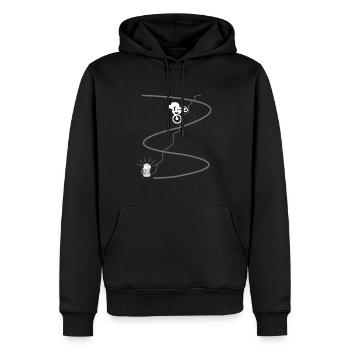 Mountain bike and beer - Men’s Premium Organic Hoodie - black - Front - Nico (187cm)