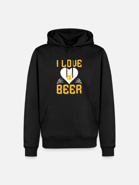 Ich liebe Bier - Männer Premium Bio Hoodie - Schwarz