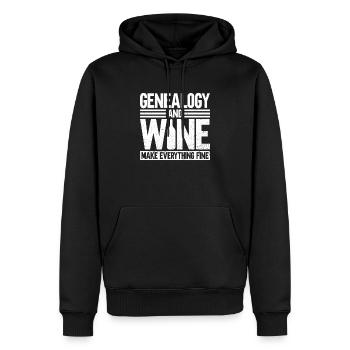 Généalogiste Généalogiste Arbre généalogique Généalogiste - Sweat à capuche Premium bio Homme - noir - Devant - Nico (187cm)