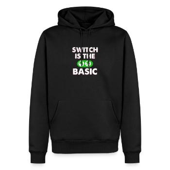Switch Ist Die Grundlegende Skateboard-bekleidung - Männer Premium Bio Hoodie - Schwarz - Vorne - Nico (187cm)