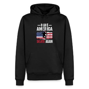 Make America Skate Again Skateboard Vêtements - Sweat à capuche Premium bio Homme - noir - Devant - Nico (187cm)