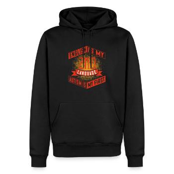 Englisch ist meine 2. Sprache. Autismus ist mein erster - Männer Premium Bio Hoodie - Schwarz - Vorne - Nico (187cm)