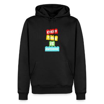 Everything s Awesome For The Eternal Optimist - Men’s Premium Organic Hoodie - black - Front - Nico (187cm)
