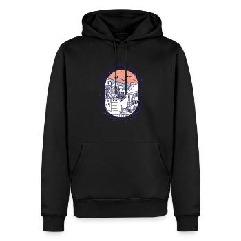 Reise weit genug, um dich selbst zu finden Reise w - Männer Premium Bio Hoodie - Schwarz - Vorne - Nico (187cm)
