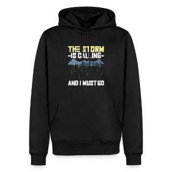 Météorologue Tempête Météo Climat Prévisions météo - Sweat à capuche Premium bio Homme - noir - Devant - Nico (187cm)