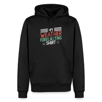 Météorologue Météo Climat Prévisions Météo - Sweat à capuche Premium bio Homme - noir - Devant - Nico (187cm)