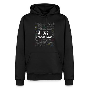 Racine carrée de 36 6ÈME drôle d’anniversaire mathématique - Sweat à capuche Premium bio Homme - noir - Devant - Nico (187cm)