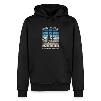 Funny Kayaking Crew It's Okay If You Think Rowing - Männer Premium Bio Hoodie - Schwarz - Vorne - Nico (187cm)