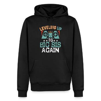 Leveling Up To Big Sister Again Gamer Video Games - Men’s Premium Organic Hoodie - black - Front - Nico (187cm)
