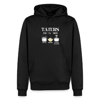 Taters Po-ta-toes Kartoffeln Essen Kartoffel-Tate Pommes frites - Männer Premium Bio Hoodie - Schwarz - Vorne - Nico (187cm)