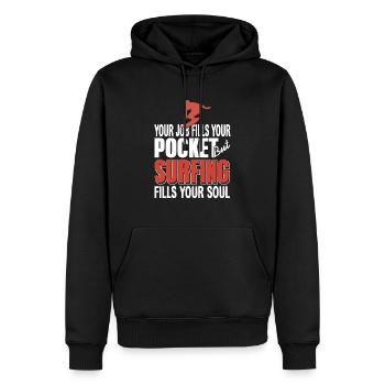 Surfing Fills Your Soul Awesome Surfing T-Shirt - Männer Premium Bio Hoodie - Schwarz - Vorne - Nico (187cm)