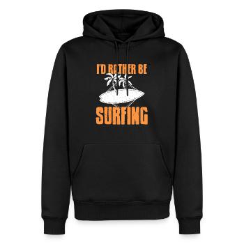 I'd Rather Be Surfing Vintage Surfing T-Shirt - Männer Premium Bio Hoodie - Schwarz - Vorne - Nico (187cm)