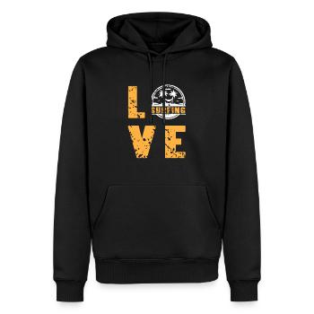 Vintage Classic LOVE Surfing T-Shirt Present Gift - Männer Premium Bio Hoodie - Schwarz - Vorne - Nico (187cm)