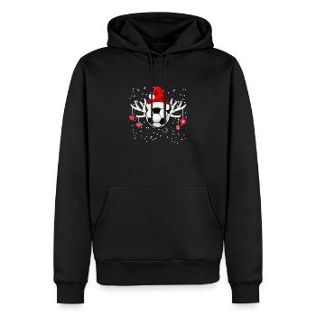 Drôle de football Rennes Santa Hat Noël Vacances de Noël - Sweat à capuche Premium bio Homme - noir - Devant - Nico (187cm)