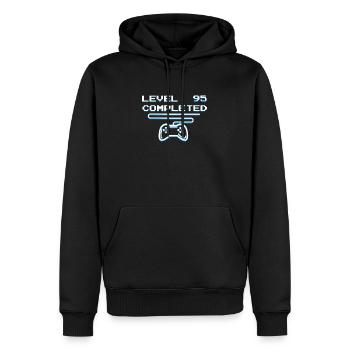 Player 95 - Männer Premium Bio Hoodie - Schwarz - Vorne - Nico (187cm)