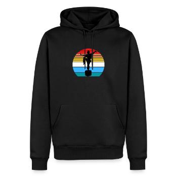 Karaté Vintage Arts Martiaux Kung-Fu Rétro - Sweat à capuche Premium bio Homme - noir - Devant - Nico (187cm)