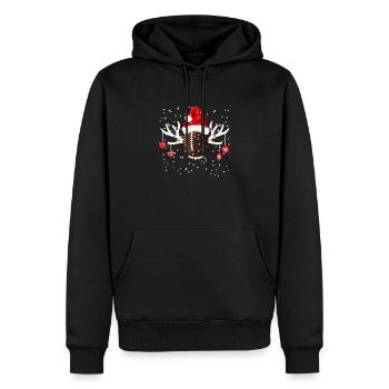 Drôle de football Renne Santa Hat Noël Holida - Sweat à capuche Premium bio Homme - noir - Devant - Nico (187cm)