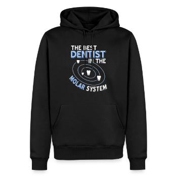 The Best Dentist In The Molar System Funny Present - Men’s Premium Organic Hoodie - black - Front - Nico (187cm)