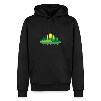 Arbre - Sweat à capuche Premium bio Homme - noir - Devant - Nico (187cm)