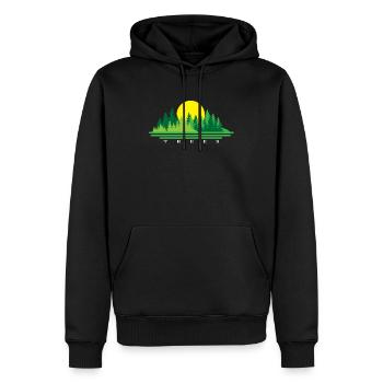 Baum - Männer Premium Bio Hoodie - Schwarz - Vorne - Nico (187cm)