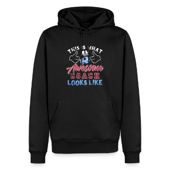 Voici à quoi ressemble un entraîneur génial Tee - Sweat à capuche Premium bio Homme - noir - Devant - Nico (187cm)
