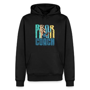 Vintage Retro Parkour Coach Designs T-Shirt - Männer Premium Bio Hoodie - Schwarz - Vorne - Nico (187cm)