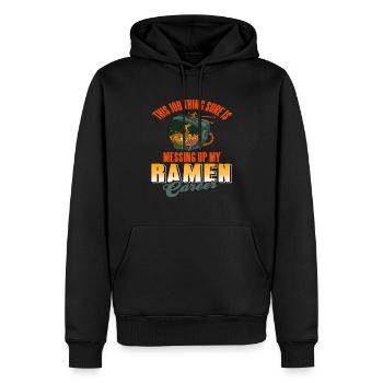 This Job Thing Is Messing Up My Ramen Career - Männer Premium Bio Hoodie - Schwarz - Vorne - Nico (187cm)