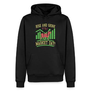 Rise And Shine C’est un jour de marché! Thé vintage - Sweat à capuche Premium bio Homme - noir - Devant - Nico (187cm)