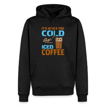 Il ne fait jamais trop froid pour le café glacé Drôle de thé - Sweat à capuche Premium bio Homme - noir - Devant - Nico (187cm)
