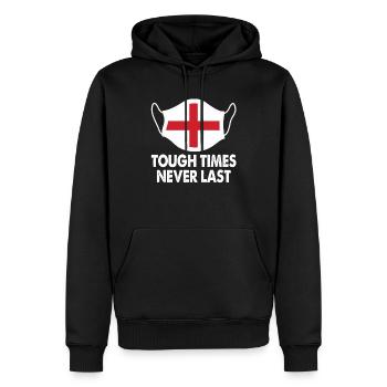 England Tough Times Never Last English Flag - Men’s Premium Organic Hoodie - black - Front - Nico (187cm)
