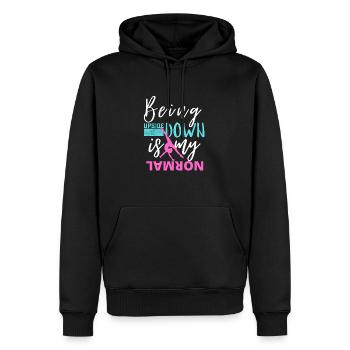 Funny Girls Upside Down ist meine normale Gymnastik - Männer Premium Bio Hoodie - Schwarz - Vorne - Nico (187cm)
