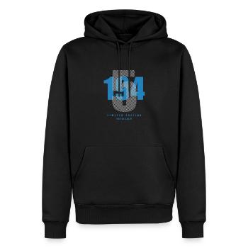 Onethousandninehundredfortyfive - Männer Premium Bio Hoodie - Schwarz - Vorne - Nico (187cm)