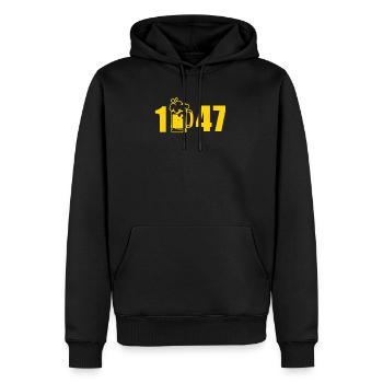 1947 beer party edition - Männer Premium Bio Hoodie - Schwarz - Vorne - Nico (187cm)
