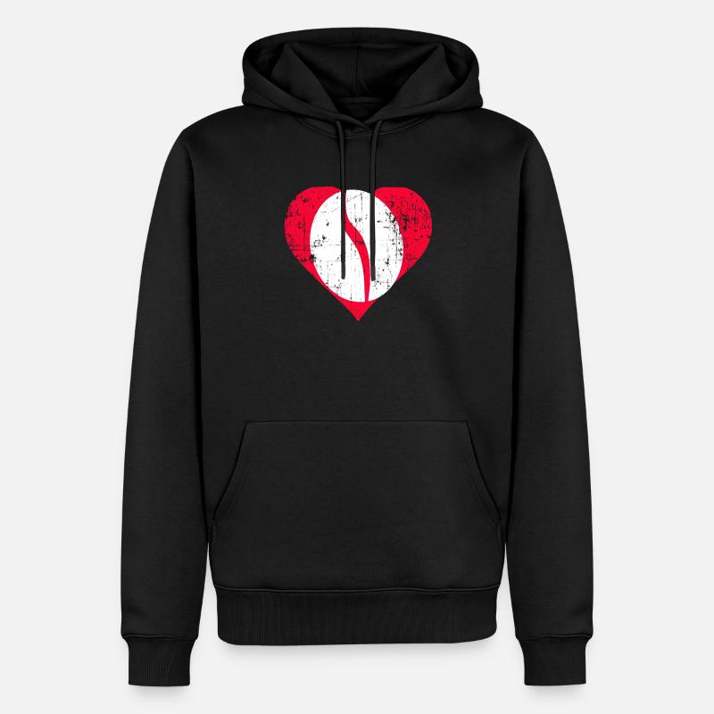 Navy Bean Heart - Männer Premium Bio Hoodie - Schwarz