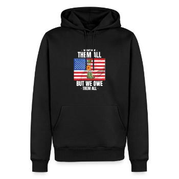 Wir kennen sie nicht alle, aber wir schulden ihnen alle Veteranen - Männer Premium Bio Hoodie - Schwarz - Vorne - Nico (187cm)