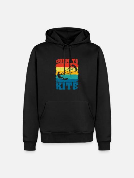 Born To Kite Kiteboarder Kitesurfing Kitesurfing - Men’s Premium Organic Hoodie - black