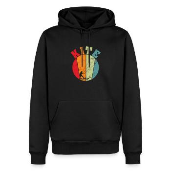 Kitesurf Kitesurf Kiteboarder Rétro Vintage - Sweat à capuche Premium bio Homme - noir - Devant - Nico (187cm)